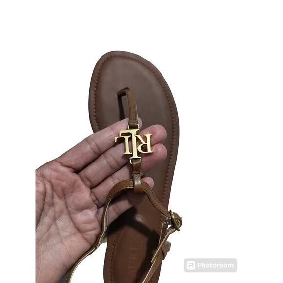 NWOT Lauren Ralph Lauren brow leather classic sandals size 8 - Picture 6 of 10